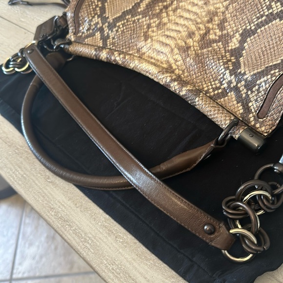 Coach Chelsea Flap Embossed Python Rich Chocolate Brown leather & Suede 18215 - Picture 15 of 15